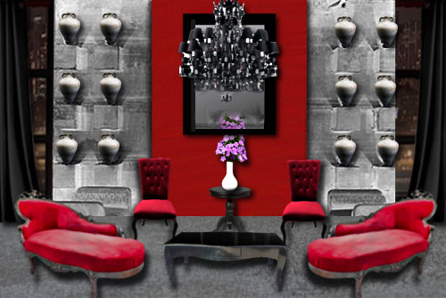 Le salon pourpre floriane lemarié Décoration salon gris et rouge