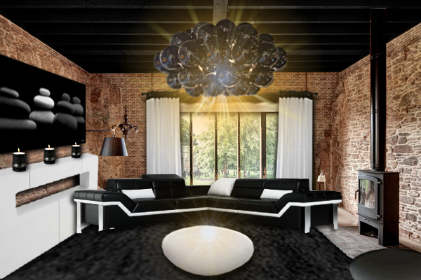 Idee Deco Salon Noir Et Briques Floriane Lemarie