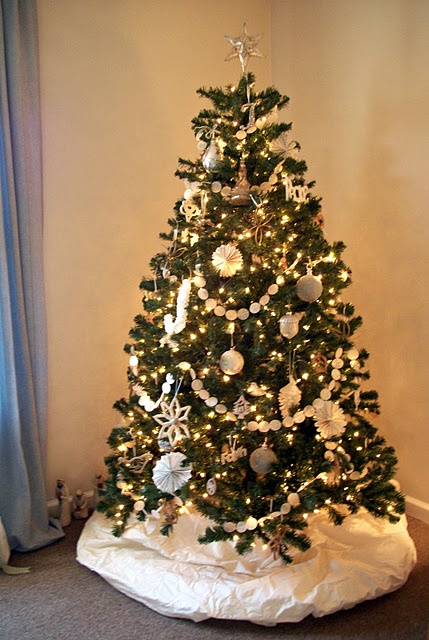 deco sapin or et blanc