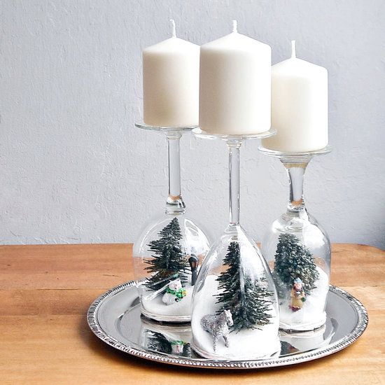 DIY : des bougeoirs de Noël avec des verres à pieds - Floriane Lemarié