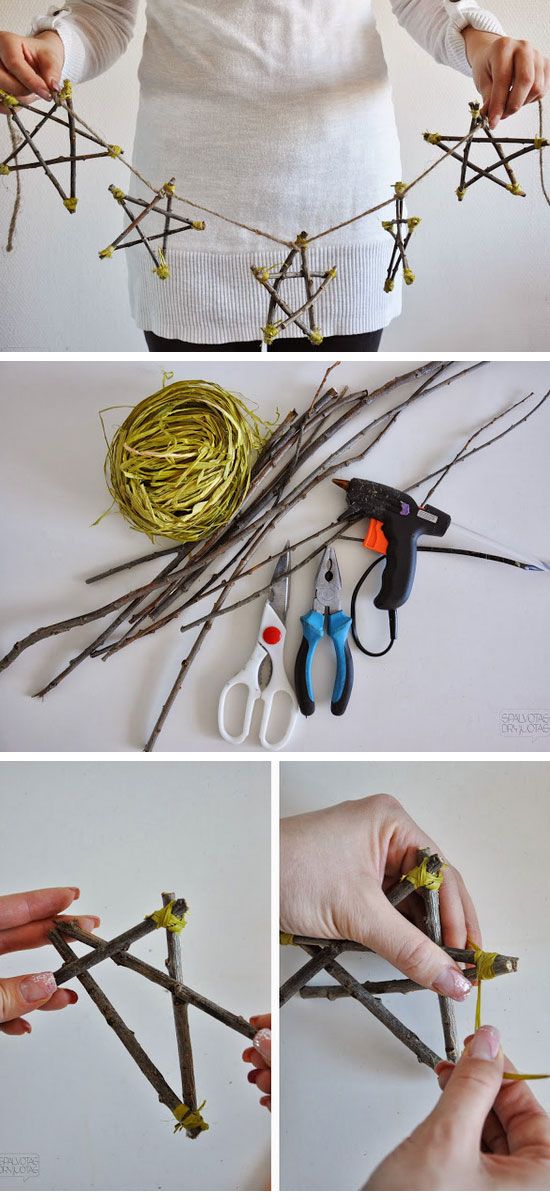 The Deco Idea Of Sunday Create A Starry Garland With Twigs