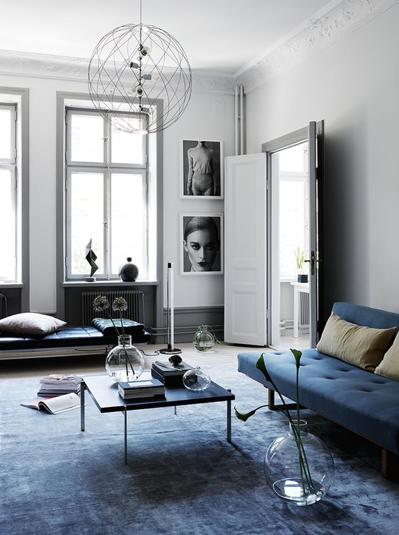 Décoration bleu et gris