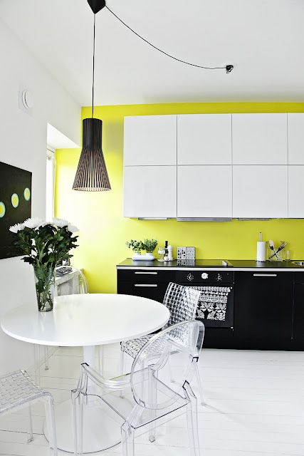 Décoration noir blanc jaune