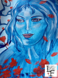 Bleu de cuivre  Aquarelle sur papier