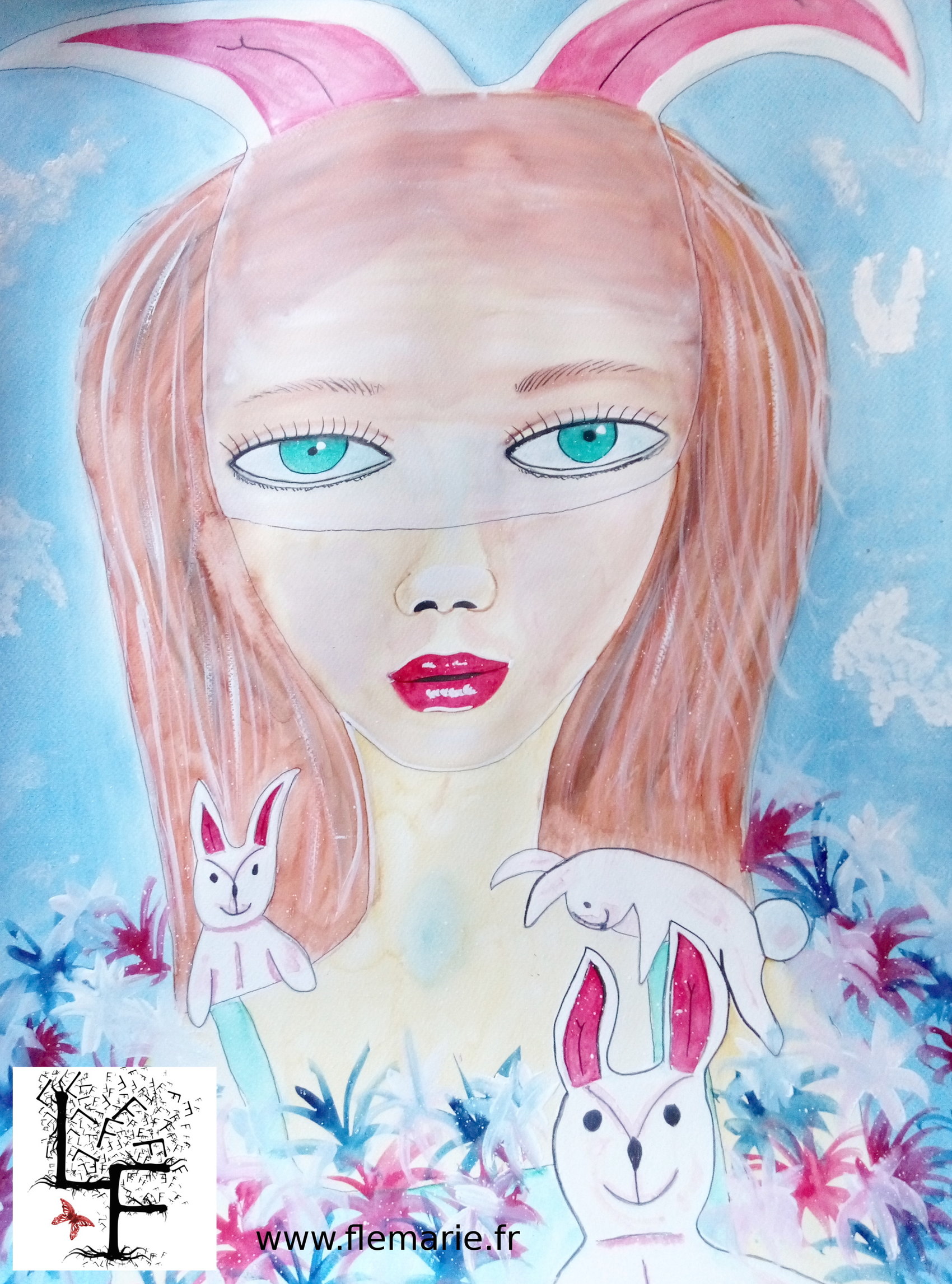 Bunny  Aquarelle sur papier A2 300g/m2