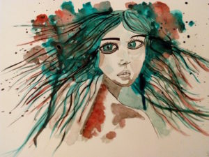 Ingénue  Aquarelle sur papier