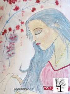 Jeune fille triste  Aquarelle sur papier