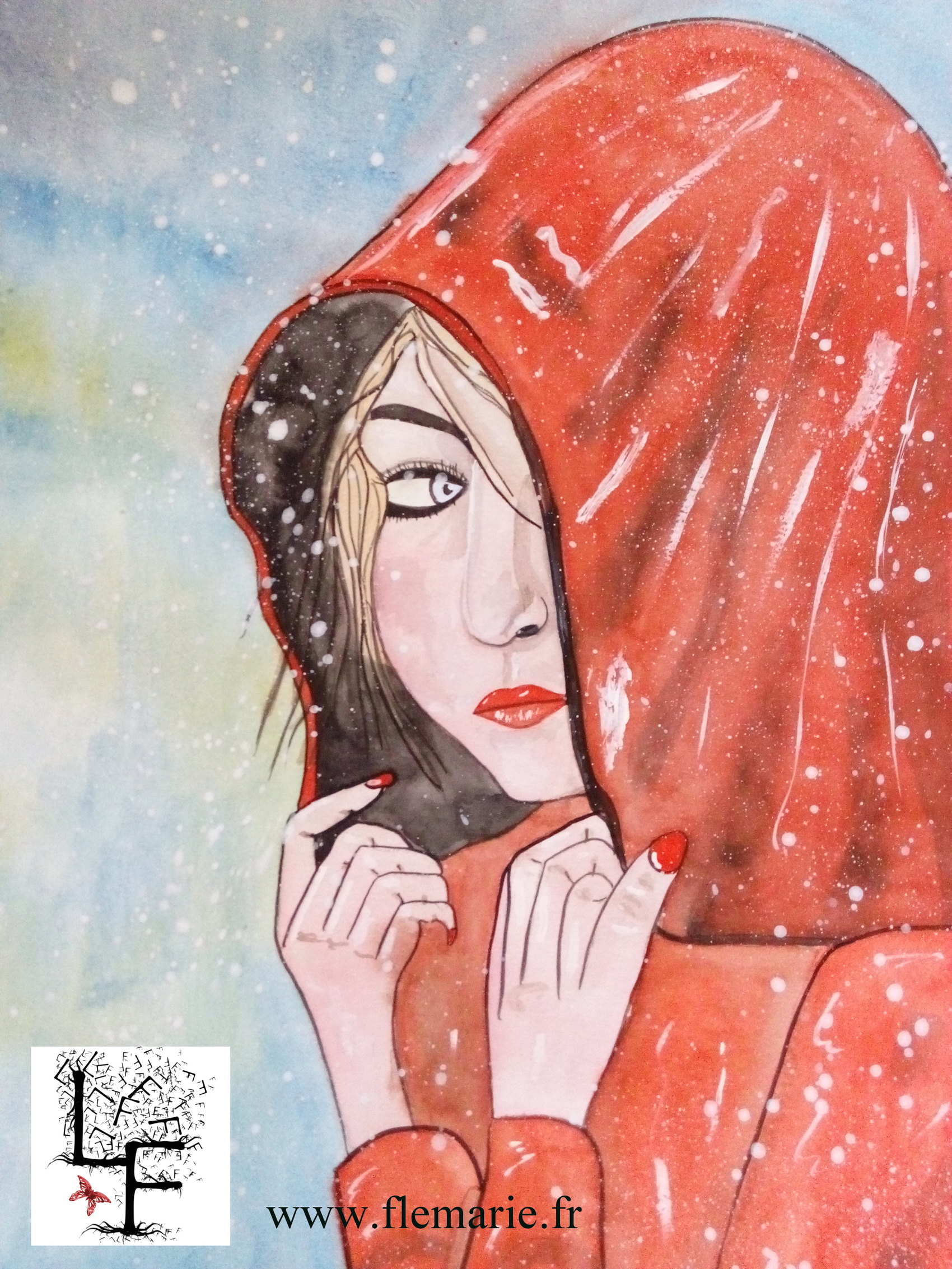 Le chaperon rouge  Aquarelle sur papier