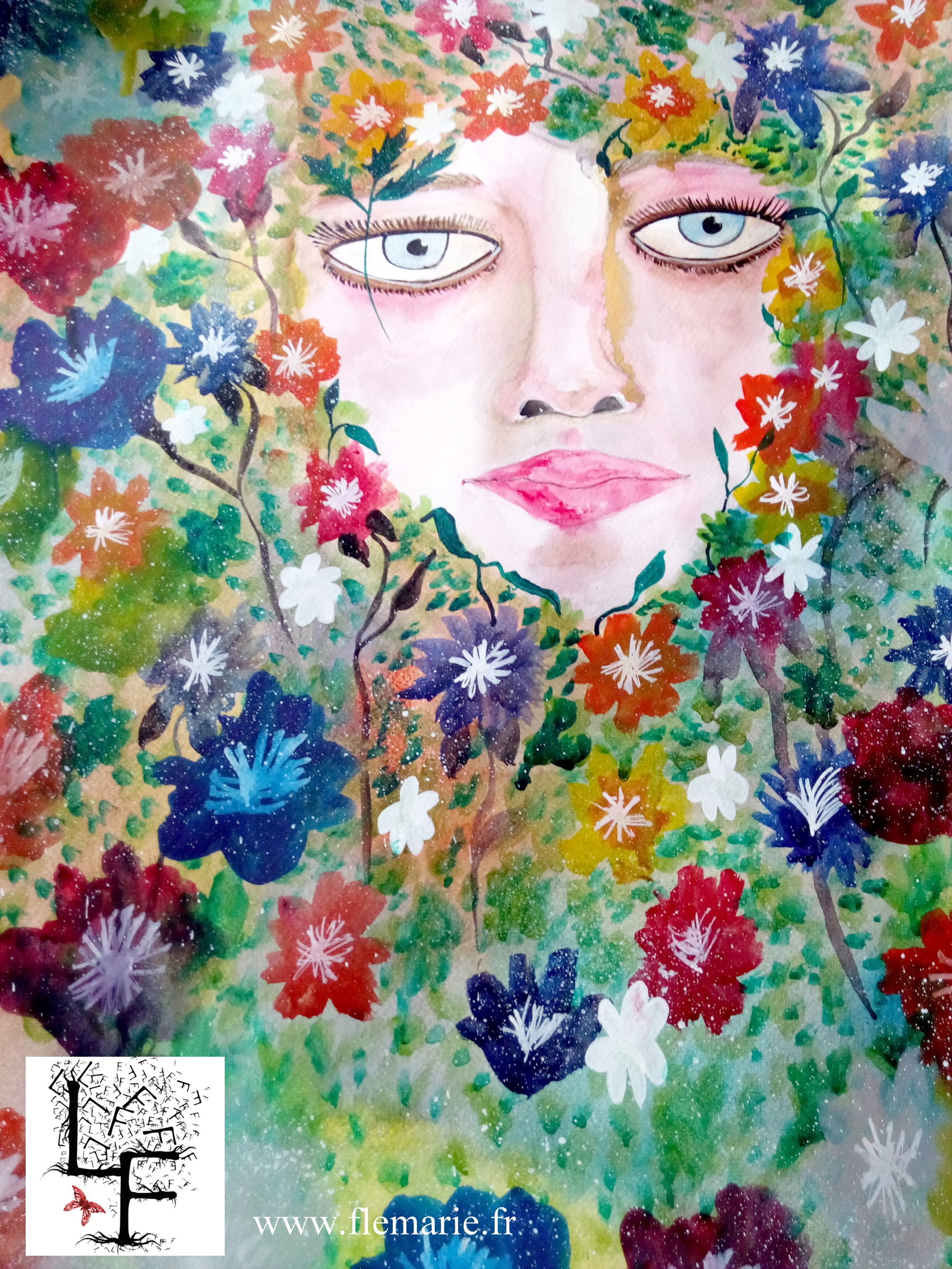 Le printemps  Aquarelle sur papier A2 300g/m2