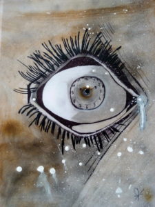 Oeil horloge  Acrylique