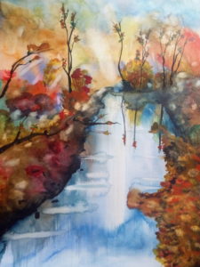 Paysage d'automne  Aquarelle sur papier