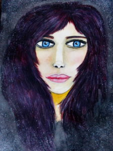 Portrait de femme  Aquarelle sur papier