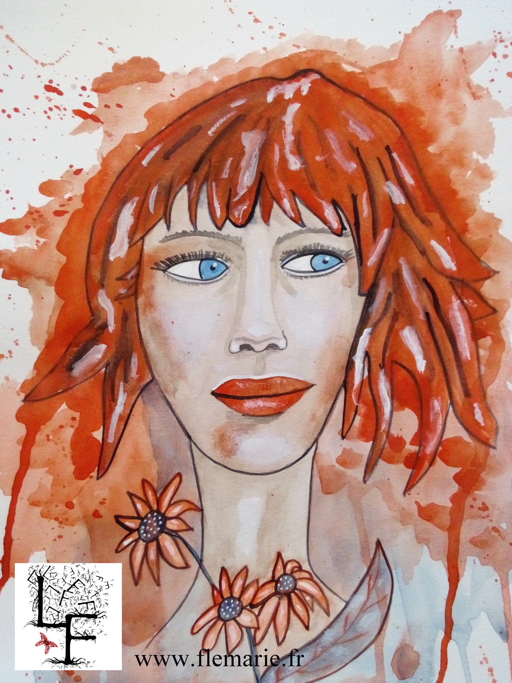 Rouquine  Aquarelle sur papier