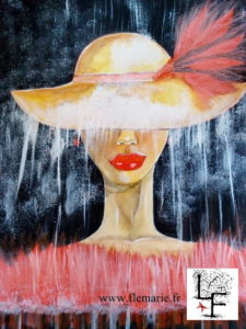 Sous le chapeau  Aquarelle sur papier